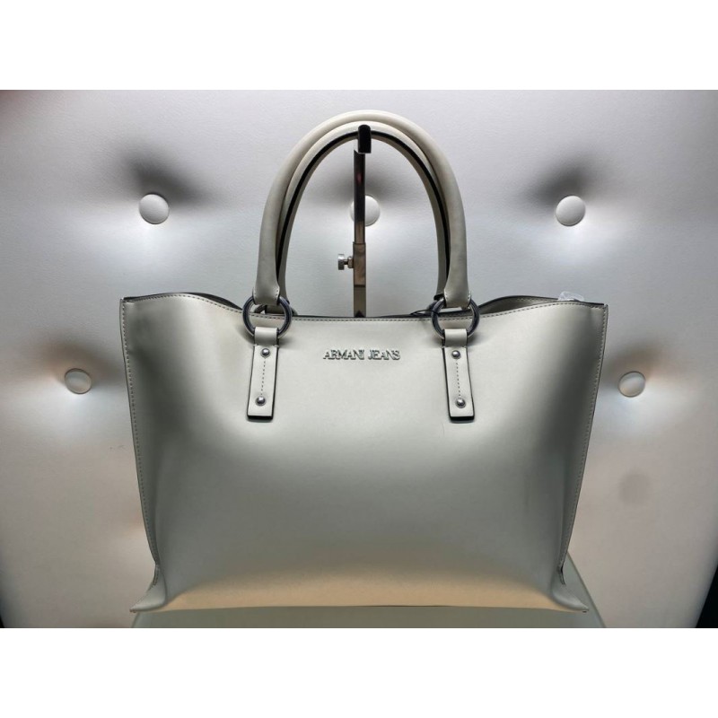 ARMANI JEANS BORSA A MANO PIU TRACOLLA 30 CM COLORE BIANCO